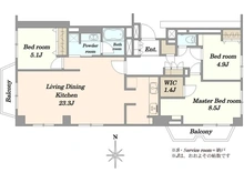 【東京都/品川区東大井】マンション仙台坂カトレア 間取り図