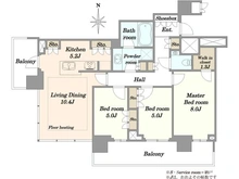 【東京都/中央区晴海】ザ・パークハウス晴海タワーズ ティアロレジデンス 間取り図