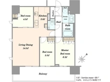 【東京都/江東区辰巳】バンベールルフォン辰巳 間取り図