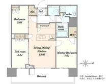 【東京都/中央区晴海】HARUMI FLAG SUN VILLAGE T棟 間取り図