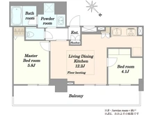 【東京都/中央区佃】ファミール月島グランスイートタワー 間取り図