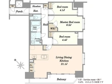 【東京都/中央区月島】オーベル月島リバージュグラン 間取り図