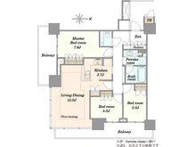 【東京都/中央区晴海】ザ・パークハウス晴海タワーズ クロノレジデンス 間取り図