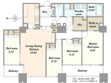 【東京都/中央区佃】センチュリーパークタワー 間取り図