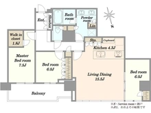 【東京都/中央区晴海】HARUMI FLAG SUN VILLAGE  T棟 間取り図