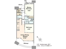 【東京都/中央区佃】クレストフォルム月島サウススクエア 間取り図