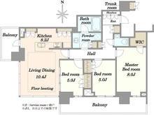 【東京都/中央区晴海】ザ・パークハウス晴海タワーズ ティアロレジデンス 間取り図