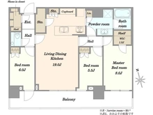 【東京都/中央区勝どき】パークタワー勝どきミッド 間取り図