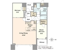 【東京都/中央区晴海】DEUX TOURS CANAL＆SPA WEST ドゥトゥール 間取り図