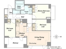 【東京都/港区南麻布】グランスイート広尾 間取り図
