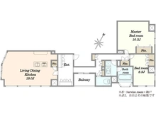 【東京都/港区六本木】マジェスタワー六本木 間取り図