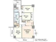 【東京都/港区西麻布】ファミールグラン西麻布パークアヴェニュー 間取り図