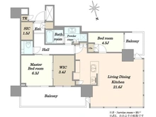 【東京都/港区浜松町】パークコート浜離宮ザタワー 間取り図