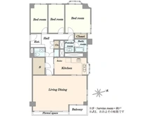 【東京都/港区元麻布】有栖川ナショナルコート 間取り図