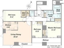 【東京都/千代田区四番町】番町パークハウス 間取り図