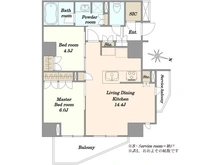 【東京都/新宿区弁天町】グランドメゾン新宿弁天町 間取り図