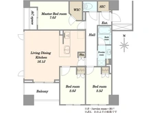 【東京都/新宿区矢来町】グランスイート神楽坂ピアースサウスヒルズ 間取り図