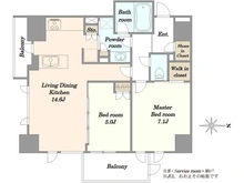 【東京都/新宿区中里町】オーベルアーバンツ神楽坂 間取り図