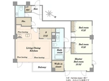 【東京都/新宿区中町】パレ神楽坂 間取り図