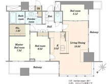 【東京都/千代田区富士見】パークコート千代田富士見ザ・タワー 間取り図
