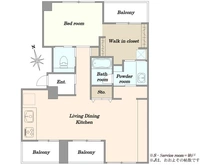 【東京都/新宿区中里町】パレス神楽坂 間取り図