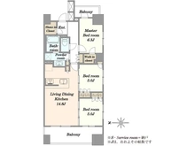 【東京都/新宿区山吹町】ザ・パークハウス山吹神楽坂 間取り図