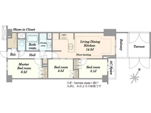 【東京都/新宿区納戸町】オープンレジデンシア神楽坂ウエスト・テラス 間取り図