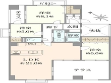 【大阪府/豊中市東泉丘】緑地公園グリーンハイツ 2号棟 間取り図