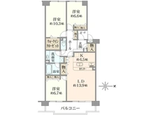 【大阪府/豊中市東泉丘】ジオ緑地公園 四番館 間取り図