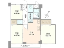 【東京都/足立区谷中】ロイヤルハイツ東綾瀬公園 間取り図
