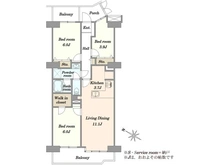 【埼玉県/さいたま市浦和区瀬ヶ崎】エクセル北浦和 A棟 間取り図