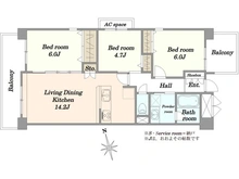 【埼玉県/さいたま市見沼区東大宮】メゾン・ド・ルミネ東大宮 間取り図