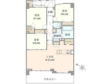 【東京都/八王子市鑓水】パークフィーネ南大沢4番館 間取り図