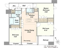 【東京都/中央区八丁堀】インプレスト東京八丁堀ル・サン 間取り図