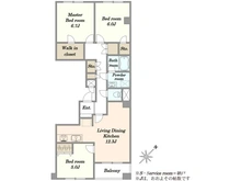 【東京都/大田区中央】サンビューフラッツ大森 間取り図