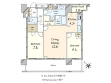 【東京都/目黒区大橋】 クロスエアタワー 間取り図
