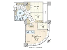 【東京都/港区東新橋】東京ツインパークス レフトウィング 間取り図
