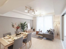 【神奈川県/横浜市中区新山下】ライオンズステージ横濱元町 LDK：※家具・調度品等は本体価格に含まれません。