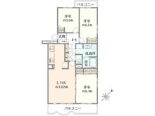 【神奈川県/横浜市磯子区磯子】磯子レインボーハイツ6-3号棟 間取り図
