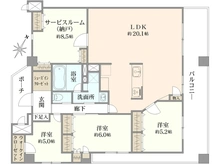 【神奈川県/横浜市南区浦舟町】グランシティサウスレジデンス 間取り図