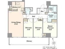 【東京都/新宿区四谷】クラッシィタワー新宿御苑 間取り図