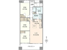【埼玉県/川口市西青木】ライオンズマンション川口クオリティフォート 間取り図