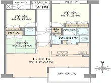 【京都府/京都市西京区桂南巽町】ジオ桂 間取り図