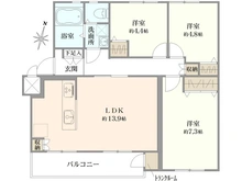 【京都府/長岡京市八条が丘】長岡天神ハイツ 8棟 間取り図