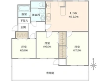 【京都府/長岡京市八条が丘】長岡天神ハイツ 17号棟 間取り図