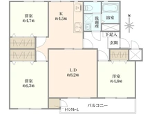 【京都府/長岡京市八条が丘】長岡天神ハイツ 7棟 間取り図