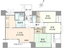 【兵庫県/神戸市中央区筒井町】ドルフ・ブランシェ春日野 間取り図