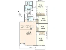 【神奈川県/横浜市旭区東希望が丘】ルイシャトレ希望が丘A 間取り図