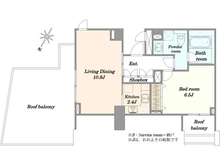 【東京都/港区赤坂】エスト・グランディールCARO赤坂 間取り図