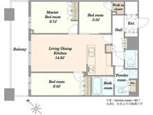 【東京都/中央区勝どき】勝どきザ・タワー 間取り図